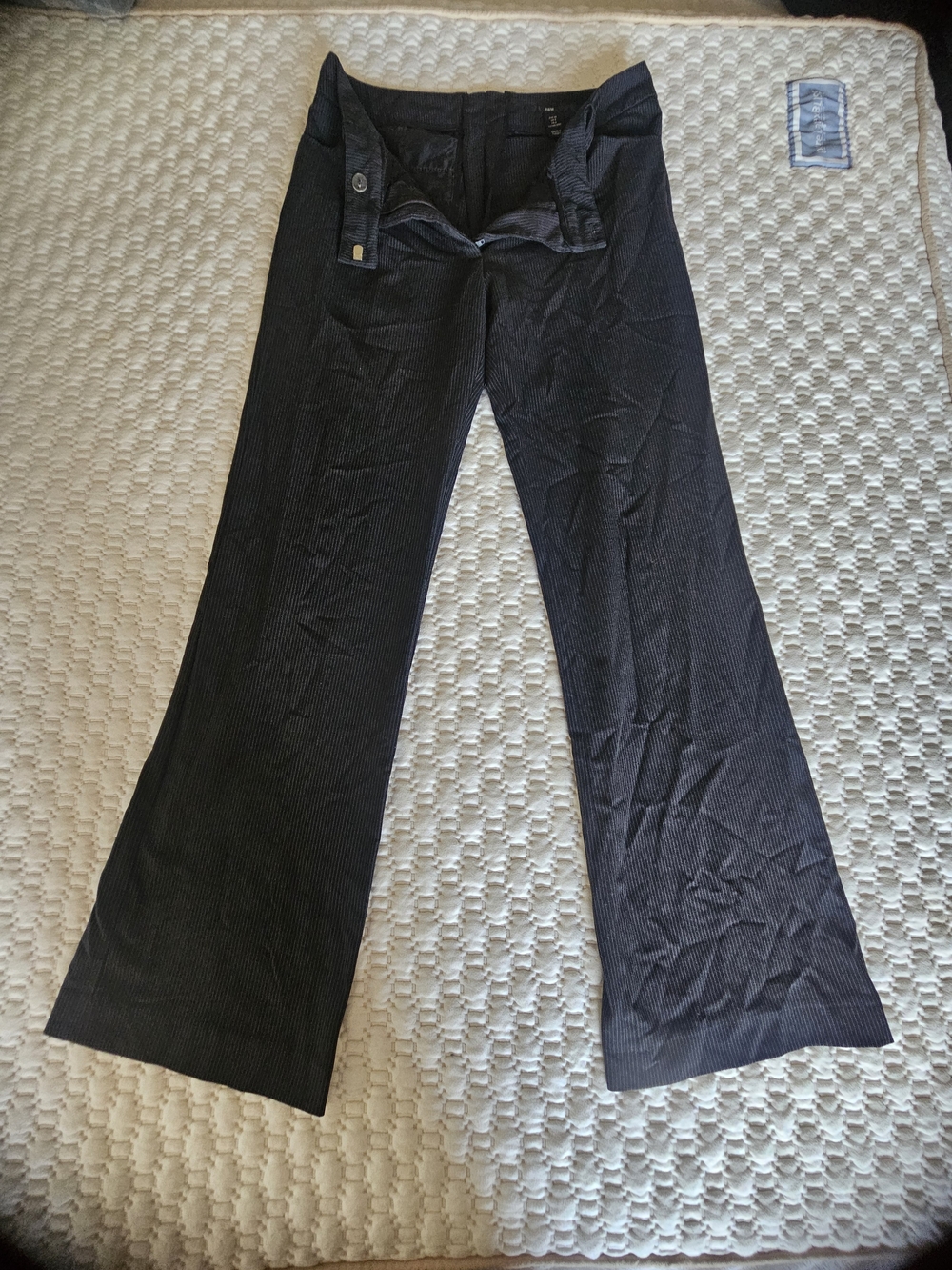 H&M Black Pinstripe Wide-Leg Pants